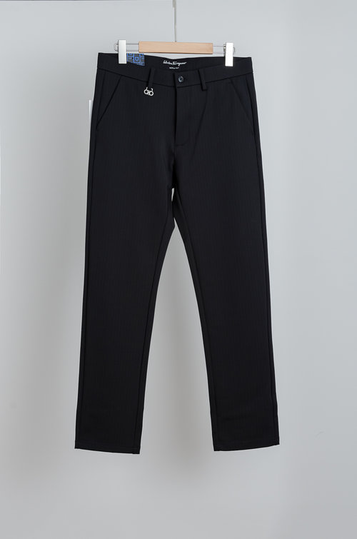 Ferragamo Minimalist Straight-leg Casual Trousers with Logo