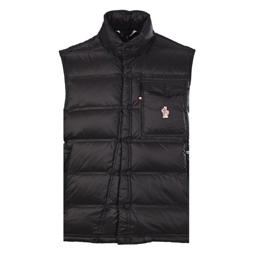 Moncler High-Density Nylon Down Vest with Reflective Logo