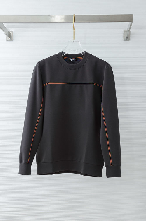 Zegna Texture Sturdy Round-neck Long-sleeve Sweatshirt