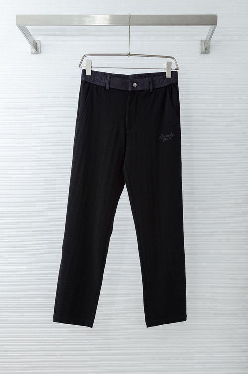 Givenchy Elastic Waist Straight-Leg Pants with Embroidered Logo