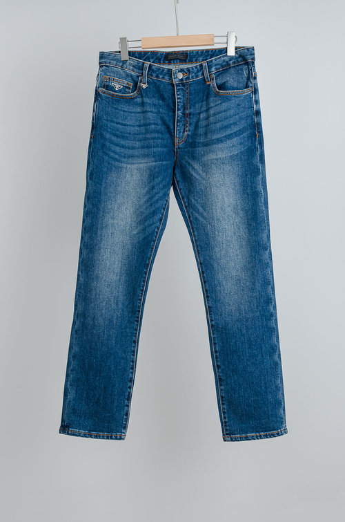 Prada Luxurious Denim Pants with Brand Details