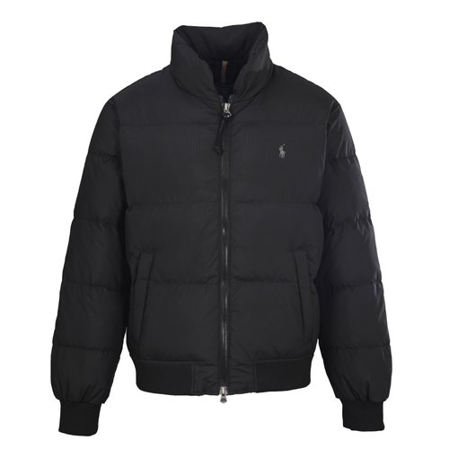 Polo Ralph Lauren Black Grey Logo Down Jacket with 90% White Duck Down