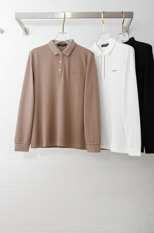 Zegna Solid Long Sleeve Cotton T-Shirt for Comfort