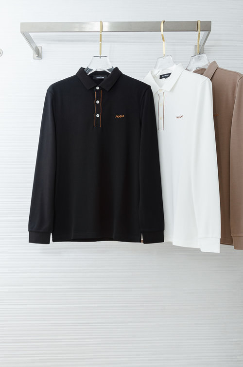 Zegna Solid Long Sleeve Cotton T-Shirt for Comfort