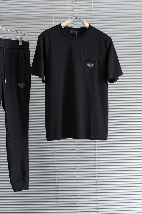 Prada Imported Long-staple Cotton Round-neck T-shirt