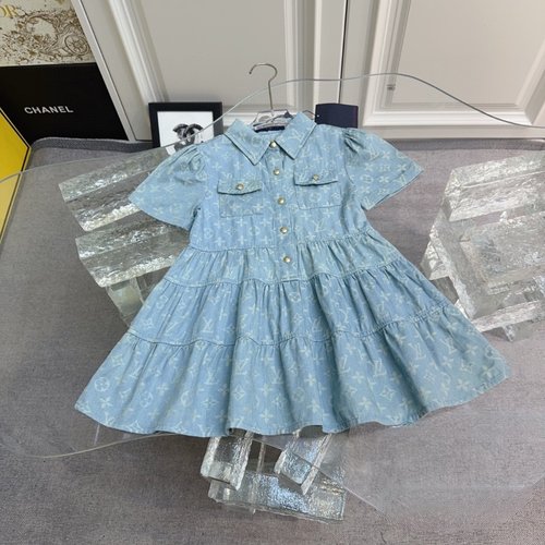 LV Girls Cotton Dress, Comfortable & Stylish 