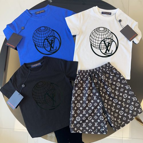 LV Unisex High-End Cotton Kids Clothing Sets 