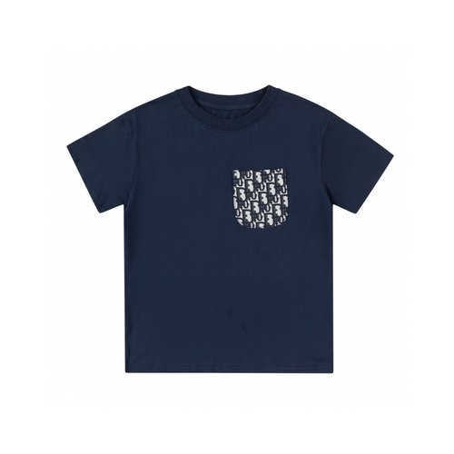 Dior Kids Premium Cotton T-Shirt with Pocket & Back Classic Pattern