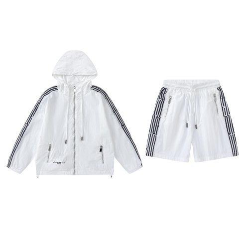 Dior Kids Summer Lightweight Sun Protection Set with Contrast Stripes