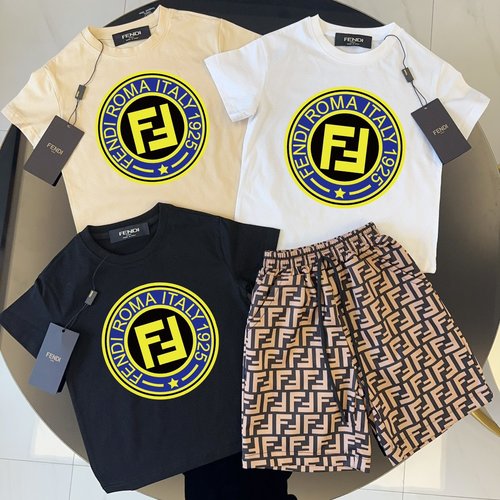 Fendi Unisex Kids Cotton Set Comfortable & Stylish