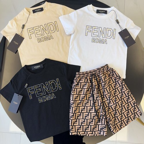 Fendi Premium Unisex Kids Cotton Set Comfortable Stylish