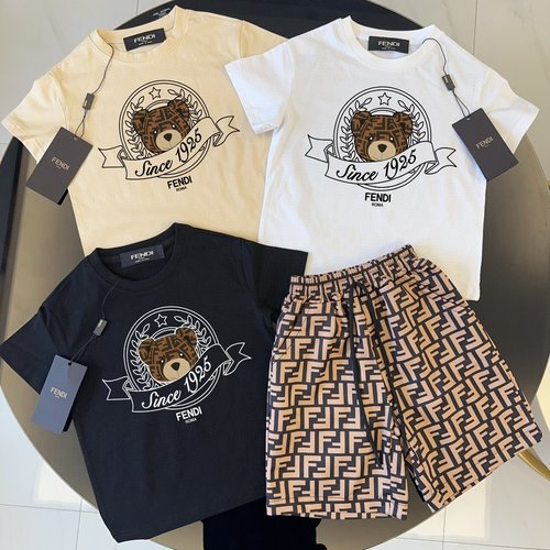 Fendi Unisex High-End Cotton Kids Set: Comfortable & Stylish