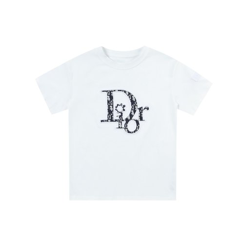 Dior Kids Premium T-Shirts 3D Embossed 190g Cotton Comfort 