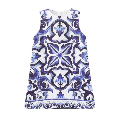D & G Girls High-End Blue & White Porcelain Comfortable & Pretty Dress