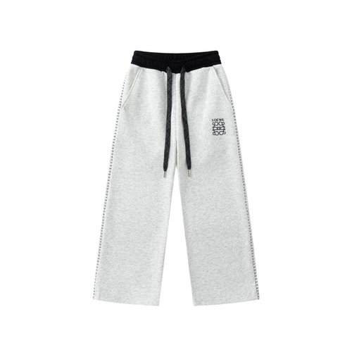 Loewe Boys & Girls Contrast Stitch Fleece Wide-Leg Pants 