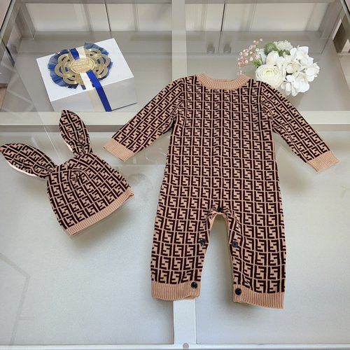 Fendi Baby Unisex Onesie & Swaddle Blanket Set Knit Fabric