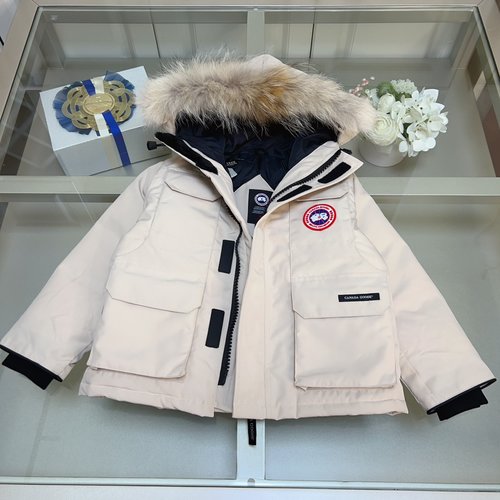 Canada Goose Kids Premium Down Jacket with Large Wolf Fur Collar
