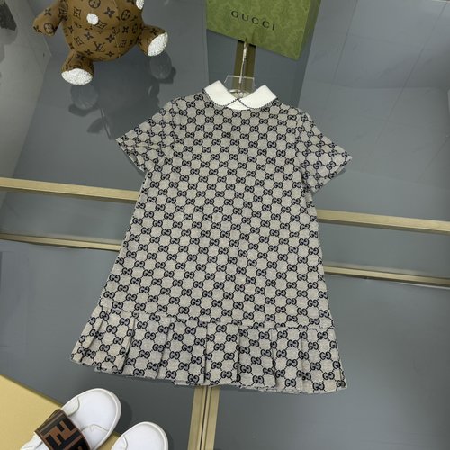 Gucci Girls Premium Dress - Classic Jacquard & Lace Collar
