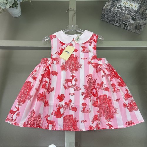 Fendi Girls High-End Dress with Stylish Side Detail, Comfortable & Pretty