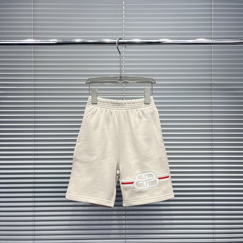 Balenciaga Unisex Kids Cotton Shorts with Double B Embroidery 