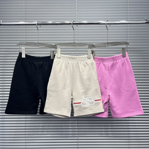 Balenciaga Kids Cotton Shorts with Double B Embroidery