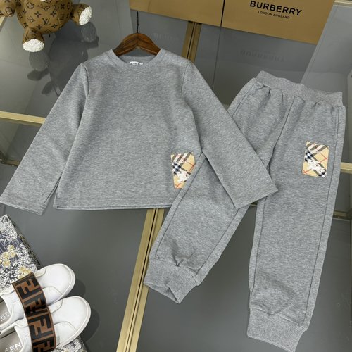Burberry High-end Kids Outfit Set, 100 Cotton, Comfortable & Stylish 