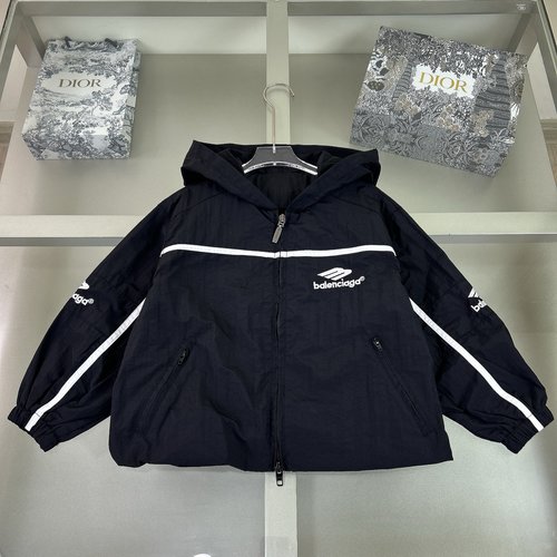 Balenciaga Unisex Kids Embroidered Letter Jacket Comfortable Stylish