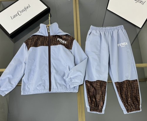 Fendi Kids Unisex Premium Woven Hoodie & Pants Set