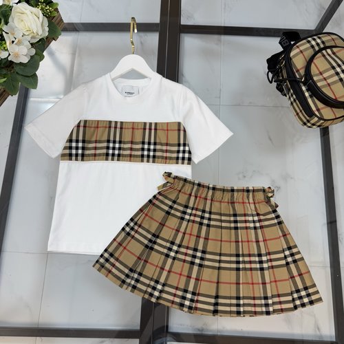 Burberry Girls Premium 100 Cotton Skirt Set – Comfortable & Stylish 