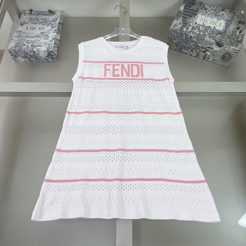 Fendi Girls Heavy Knit Pattern Dress 
