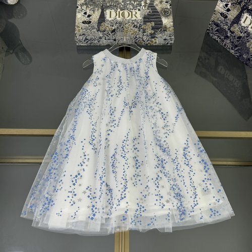 Dior Girls Layered Tulle Dress with Sequins & Cotton Lining 