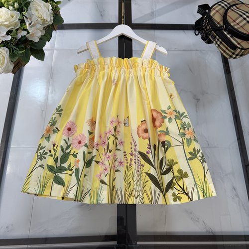 Fendi Kids Girls Sweet Floral Cotton Sundress