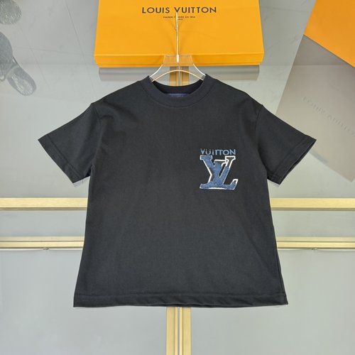 LV Premium Kids T-Shirt 100 Cotton Heavy Flock Letter Print Comfy Stylish