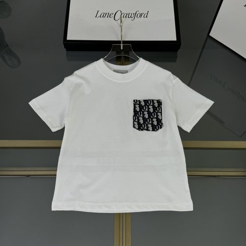 Dior Kids Cotton T-Shirt with Jacquard Pocket