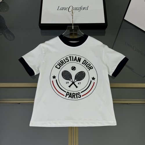 Dior Unisex Kids Graffiti Pattern 100 Cotton T-Shirt