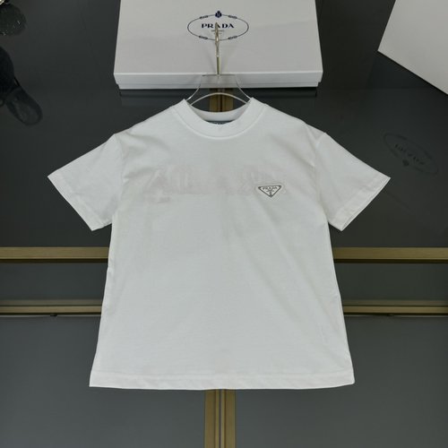 Prada Unisex Kids Premium Cotton T-Shirt with Embroidery & Logo 