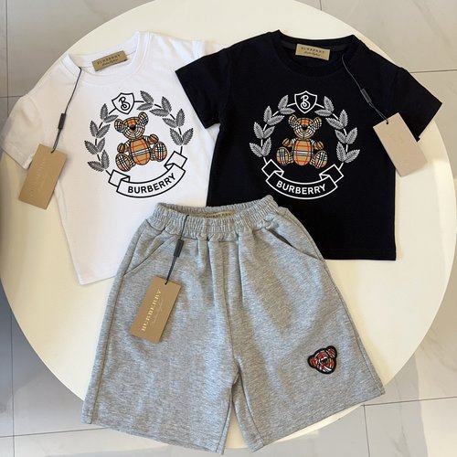 Burberry High-End Unisex Kids Cotton Set - Comfortable & Stylish