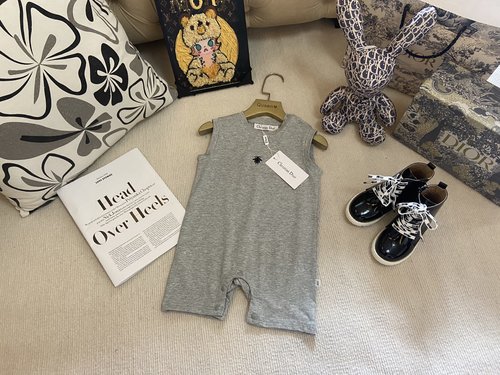 Dior Kids Premium Onesie with Embroidered Bee & Organic Print
