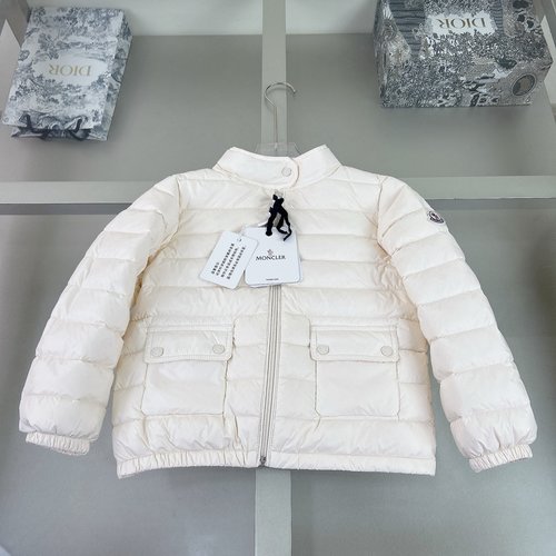 Moncler Premium Kids Goose Down Jacket - Coral Red/White/Black 