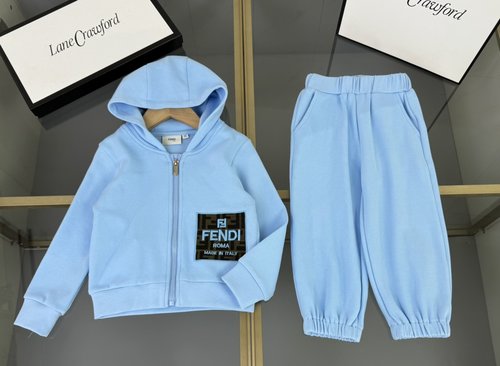 Fendi Kids Premium Cotton Outfit Set with Embroidery Logo 