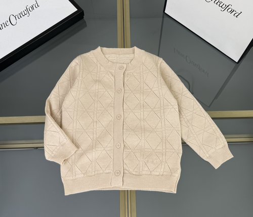 Dior Kids Cardigan Sweater - Cotton Blend, Diamond Cutout Design