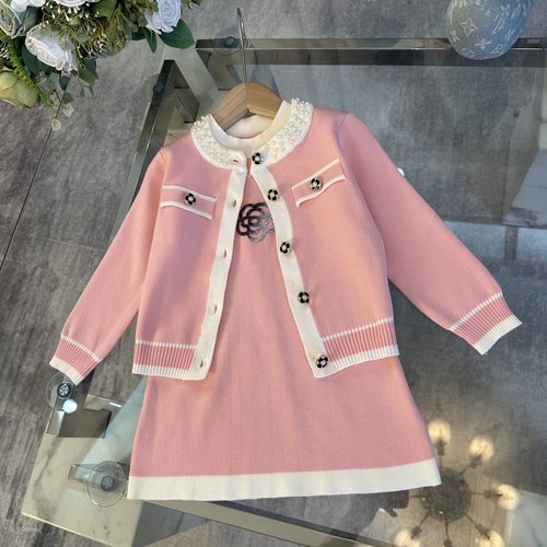 Chanel Girls Knit Skirt Set with Jacket & Dress