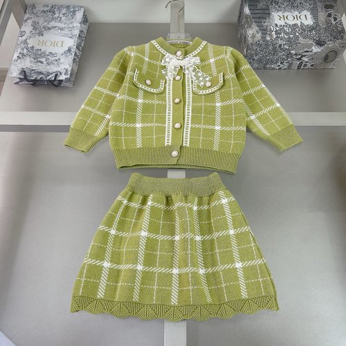 Chanel Girls Knit Jacket & Skirt Set 