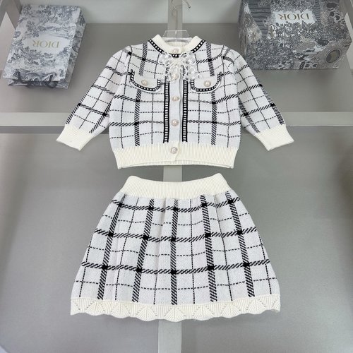 Chanel Girls Knit Jacket & Skirt Set - Comfortable & Stylish