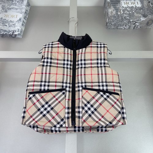 Burberry Kids Classic Plaid Quilted Vest, Comfortable & Stylish