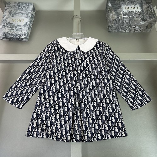 Dior Girls Designer Dress All-Over Logo Print Imported Fabric