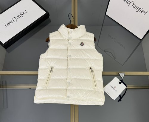 Moncler Kids 90 Goose Down Vest Soft Puffy 