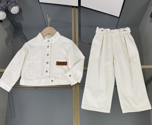 Dior Kids Retro Workwear Denim Outfit (Long Sleeve & Straight Pants)