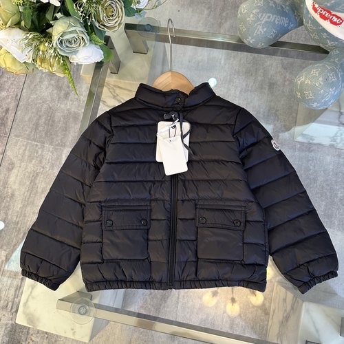 Moncler Unisex Kids Goose Down Jacket Coral Red White Black