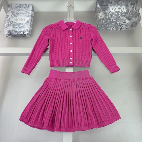 Polo Ralph Lauren Girls Wool Blend Two-Piece Knit Top & Skirt Set